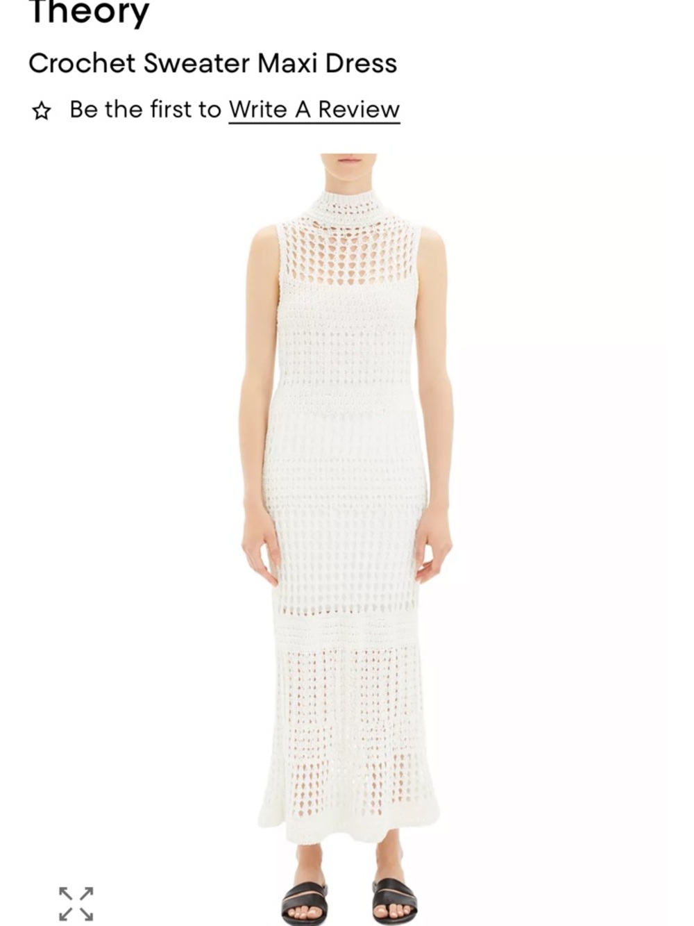 Theory Cream Crochet Sweater Maxi Dress